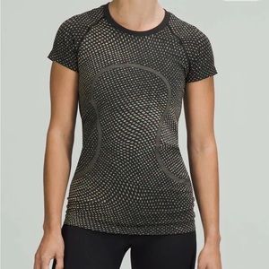 Lululemon Swiftly Tee - Grid Wrap Black/Neon Multi